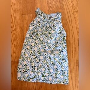 Hill House Blue and Green Floral Lattice Dress